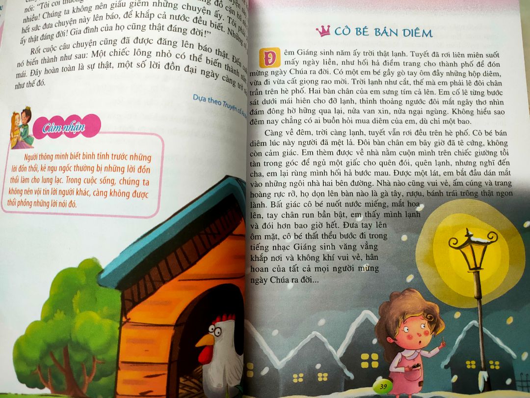 Sách phù hợp cho các bé 4-5 tuổi trở lên. Mỗi câu chuyện đều có hình minh họa, tạo hứng thú hơn khi đọc. Giấy cứng cáp, chữ in đủ to, rõ ràng😍