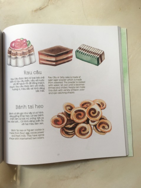 Sách được Tiki giao sớm hơn dự kiến, nội dung bằng tiếng Việt và tiếng Anh giới thiệu về các món ăn ngắn gọn và dễ hiểu, hình vẽ chân thực, sinh động, phù hợp cho người có niềm yêu thích ẩm thực.