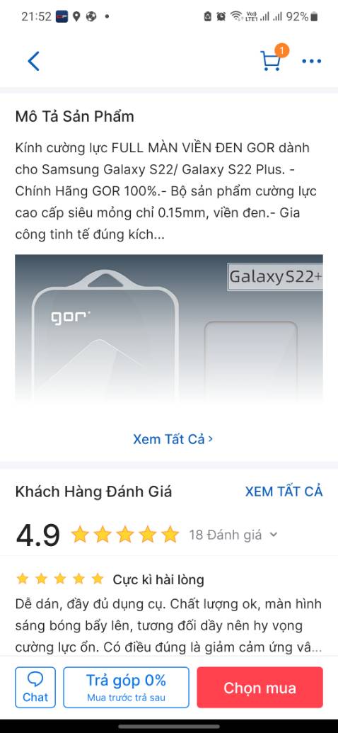 Không hài lòng, đặt mặt kiếng full viền đen, giao loại ko full viền. Làm ăn mất uy tín giá loại này rẻ hơn full viền đen, bám vân tay ko tốt mình đã từng mua. Mình mới bóc cái cũ ra ko để ý. Giờ muốn dán để dụng dụng tránh sướt. Nãn