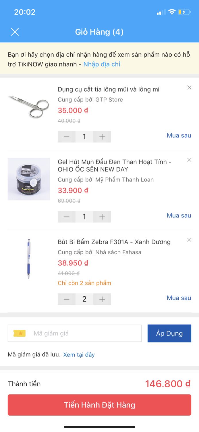 Hello Tiki . sao Tiki không hỗ trợ giao hành một lần , mà lại chia thành 3 lần giao như vậy ???
Tiki có thể kiểm tra lại giúp vấn đề này giúp mình không ạ .
thanks Tiki .