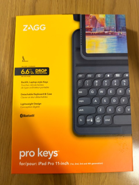 The ZAGG Pro Keys Keyboard for the iPad Pro 11-inch offers a solid typing experience with backlit keys, adjustable stand, and durable, detachable case. It has multi-device pairing via Bluetooth, a long battery life (up to 1 year), and a magnetic closure. Its lightweight design adds portability and protection.