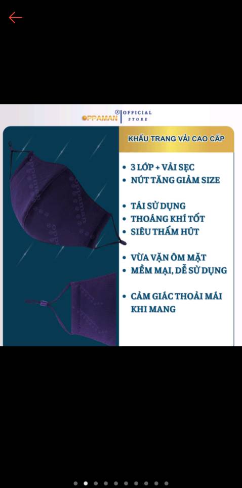 1. Oppaman: Mua 2 tới giảm 15%. Mua kèm deal sốc. Mua 1 tặng 1.

2. Oppaman: Voucher giảm 10% đơn từ 0d

3. Oppaman: Khẩu trang cực mát, sáng tối nhiều màu.

4. Oppaman: short kaki, jeans dài, vớ đầy đủ

5. Oppaman: Thương hiệu đã đăng kí độc quyền cục sở hữu trí tuệ

6. Oppaman: Freeship. Free đổi hàng. An tâm mua sắm.

7. Free quà tặng hấp dẫn