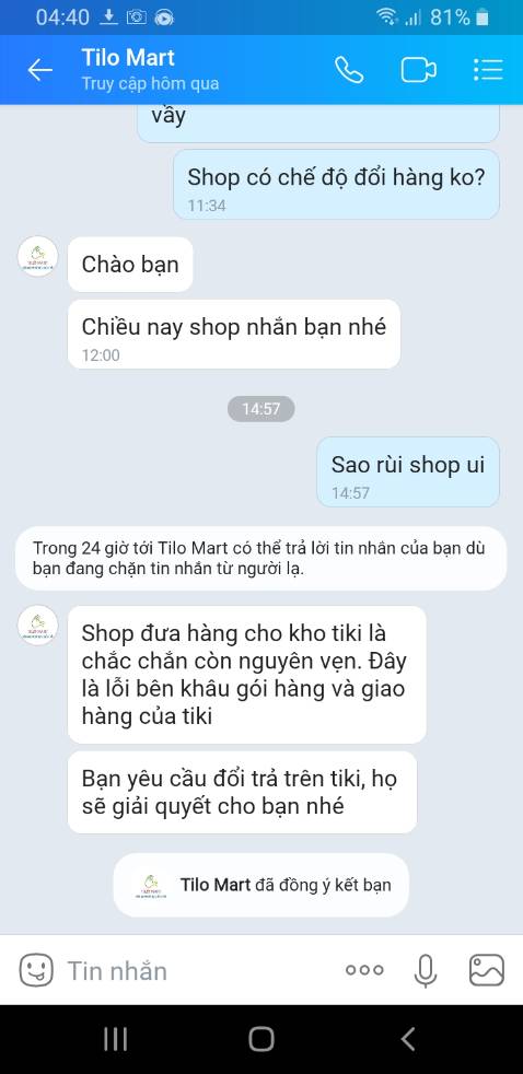 Tiki giao hàng bị rách thủng lỗ tận bên trong lớp tã. Rất mong đơn vị giao hàng xử lý đổi trả sớm.