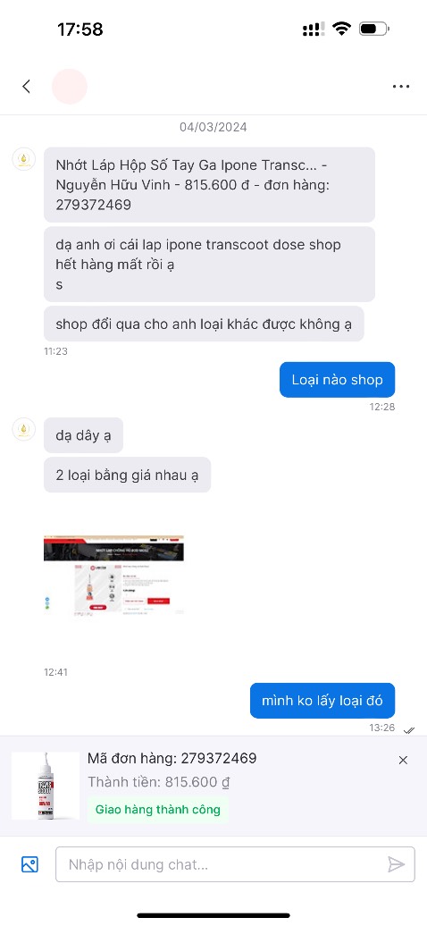 Shop buôn bán ***, giao hàng thiếu 01 nhớt hộp số xong chặn khách ko cho phản hồi, cả dòng họ thằng bán nhớt ăn cớt, đề nghị tiki cấm dòng họ thẳng *** đảo này! Quét bọn rác rưởi đi khỏi cuộc đời