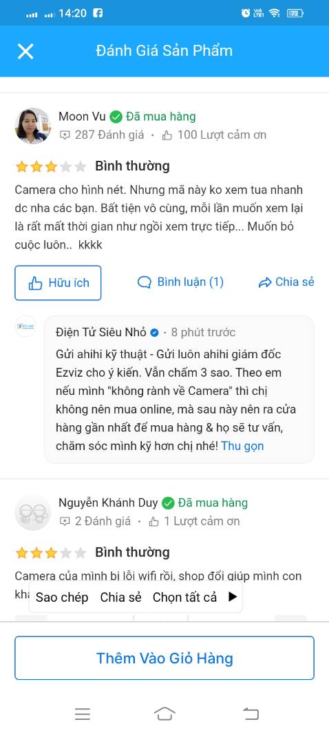 Camera cho hình nét. Nhưng mã này ko xem tua nhanh dc nha các bạn. Bất tiện vô cùng, mỗi lần muốn xem lại là rất mất thời gian như ngồi xem trực tiếp... Muốn bỏ cuộc luôn..  shop bảo khách né shop ra là shop cảm ơn nhé!