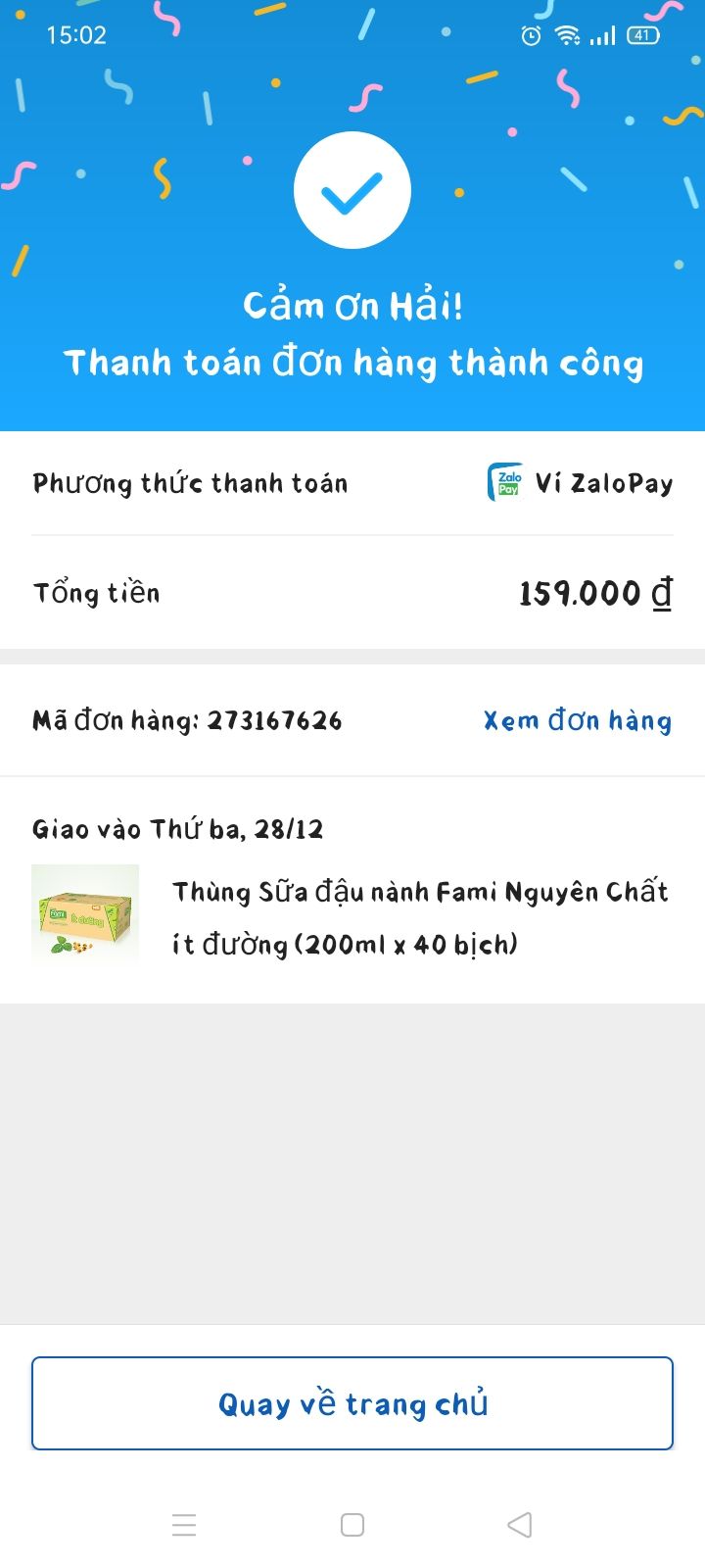 mình mới đặt buổi tối mà trưa nay khoảng 10h shipper giao tới rồi, sữa ngon, hợp vị, mình thanh toán bằng *** pay nên được giảm 10k, rất hài lòng với cách phục vụ của tiki, sẽ còn ủng hộ tiki lâu dài 👍👍👍