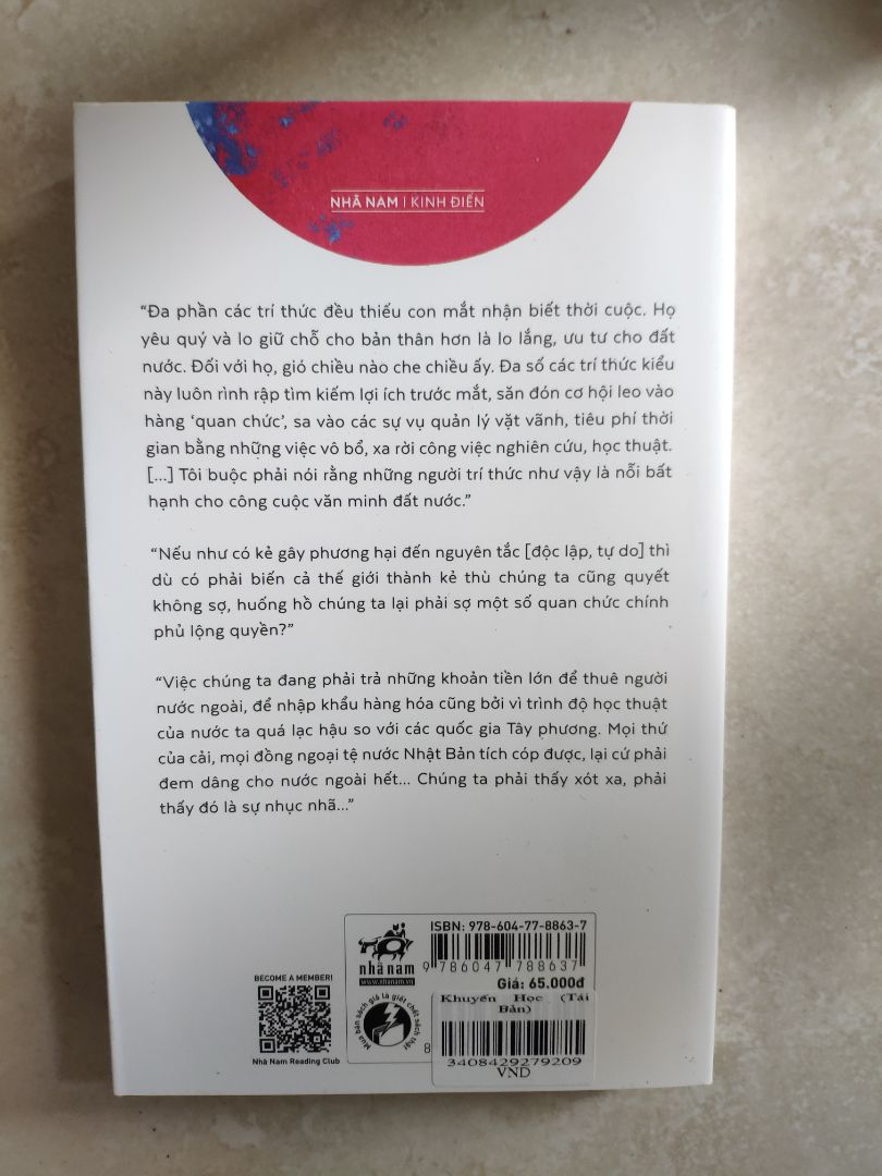 Không có người trên người, không có người dưới người. Tất cả là do sự học mà ra
Về Giao hàng: Giao hàng nhanh
Về đóng gói: Tiki luôn tuyệt vời, gói đẹp
Về chất lượng sách: Tuyệt vời ông mặt trời
Về nội dung sách: toàn những tác phẩm bán chạy toàn cầu thì chất lượng không phải bàn.
Về giá cả: rẻ không tưởng
Xin cảm ơn TIKI ❤️❤️❤️ Không có người trên người, không có người dưới người. Tất cả là do sự học mà ra
Về Giao hàng: Giao hàng nhanh
Về đóng gói: Tiki luôn tuyệt vời, gói đẹp
Về chất lượng sách: Tuyệt vời ông mặt trời
Về nội dung sách: toàn những tác phẩm bán chạy toàn cầu thì chất lượng không phải bàn.
Về giá cả: rẻ không tưởng
Xin cảm ơn TIKI ❤️❤️❤️