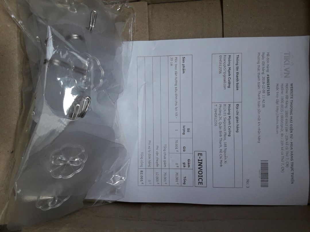 Thiên Hương (Tiki) giao hàng thiếu!!!??? Mua 30 cái móc treo dán tường, giá 82001vnd, nhưng chỉ nhận được 20 cái. Vì tin tưởng không xem tại chỗ nên mất oan 1/3 (chỉ có 20 cái). Vật khinh hình trọng. Shop Thiên Hương làm cho cả mình và Tiki bị mất uy tín.