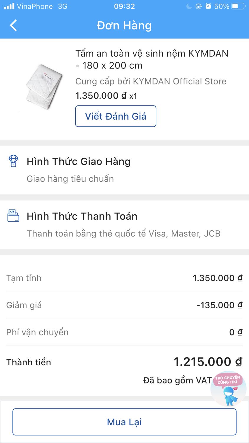 Canh sale mua được giá rẻ, lại free ship và hoàn thêm 10% vì có thẻ Sacombank Tiki. Rất hài lòng mọi người ạ.