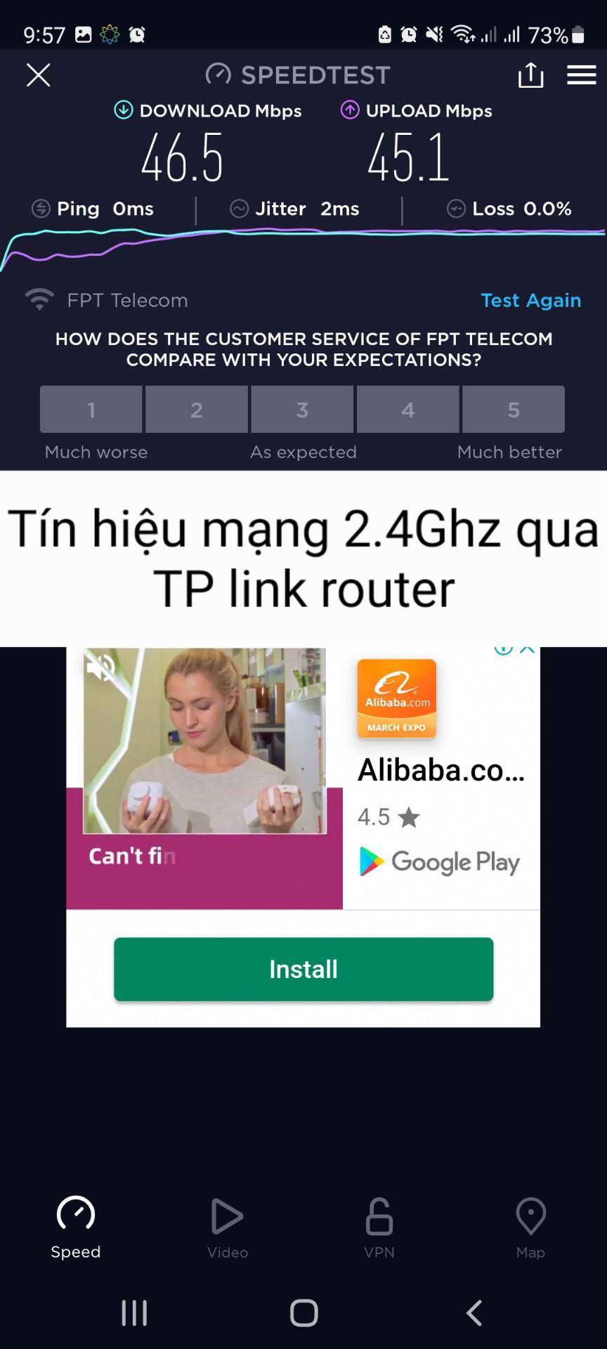 Mỗi giao hàng nhanh trong vòng 24h. Tuy nhiên, chất lượng Không như mô tả, khi dùng mở rộng sóng mà tốc độ ghi nhận 2.4Ghz thì tương đương khi chưa dùng TP link AC50, và 5Ghz thì thấp hơn 50% so với Router chủ. Đề nghị Tiki cho trả lại hoàn tiền vì không dùng được như mô tả.