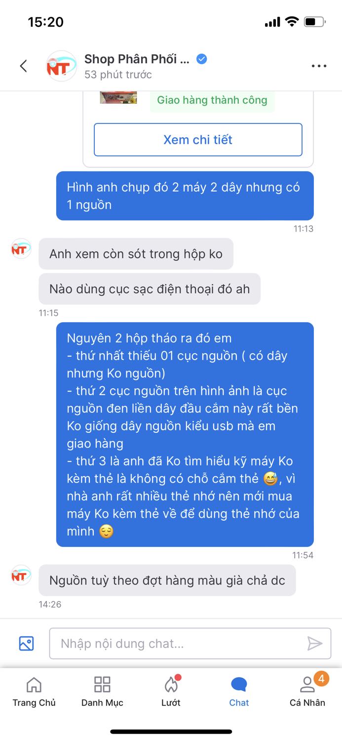 Hàng giao thiếu ko đúng mô tả
Shop nói chuyên không cầu thị có vẻ khiêu khích 😡 (ảnh chat)
Các bạn hãy cẩn thận khi mua hàng shop này nhé.