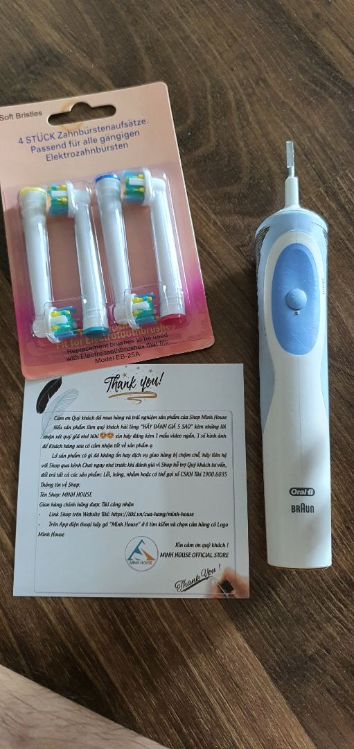Đầu rất tốt dùng thích chuẩn cho máy Oral B, Shop chu đáo tư vấn cực nhiệt tình còn kèm cả thư cảm ơn rất chill 🙂 cho 5 sao