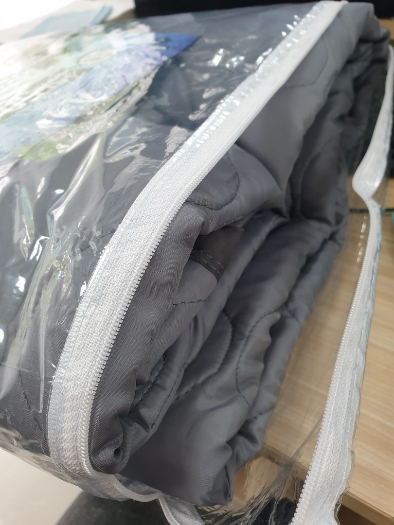 mền kích thước gọn cho văn phòng và dùng cá nhân. nhẹ, giặt mau khô. màu xám ok. đắp phòng máy lạnh thích hợp