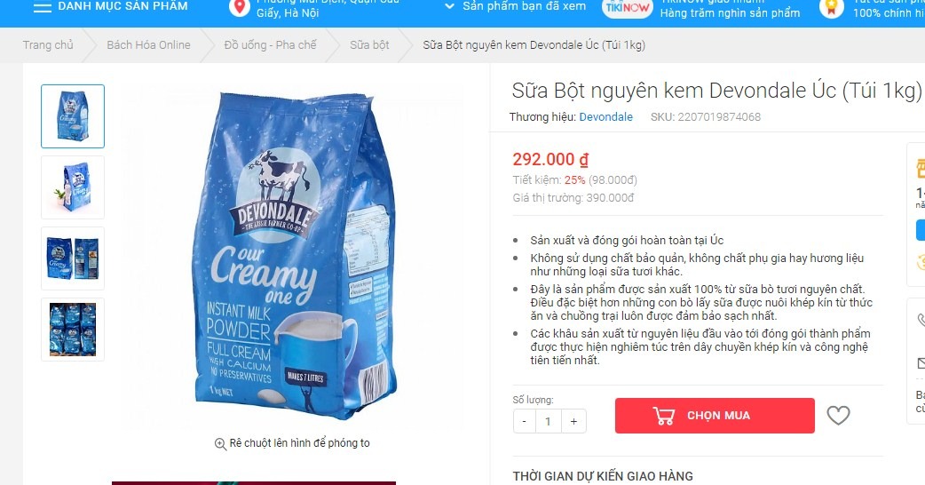Mình thì vẫn quen mua ở 1 link sản phẩm mình vẫn mua, chất lượng sữa vẫn ok thôi. Nhưng mà tiki mời quá nhiều shop bán khác nữa, mỗi một shop lại 1 giá khác nhau, tại sao vẫn để y nguyên nhận xét từ shop này sang shop khác, như vậy ng tiêu dùng biết tin vào nhận xét ở đâu. Hơn nữa chất lượng sản phẩm mình ko rõ thế nào chứ chênh nhau giữa các shop cả gần 200k cũng nên, liệu chất lượng có thực sự đảm bảo. Chứ ng mua như mình thực sự hoang mang đấy,