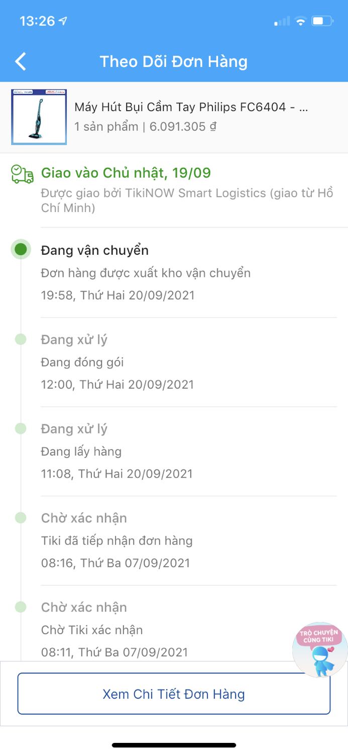 Cafe thơm khi còn chưa mở miệng gói. Tiki giao hàng quá chậm: đơn đặt sau thì giao trước, đơn đặt trước thì trễ hẹn, không rõ làm việc theo quy trình nào? Đơn máy hút bụi giao trong HCM mà xuất hàng lên xe rồi, 3 ngày sau chưa thấy đâu, đơn ổ cắm điện mới đặt nhà bán đã thực hiện đóng gói rất nhanh. Tiki Trading quá chậm trễ trong khi ngân hàng đã charge thẻ số tiền trả góp.