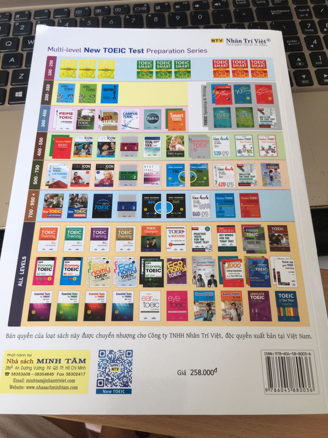 Mới nhận được sách, bìa hơn cuốn mép chắc do vận chuyển. Sách phù hợp với những người ôn thi TOEIC theo cấu trúc mới áp dụng từ 15/02/2019. Tuy nhiên một số câu trong sách gặp lỗi trùng lặp. Thời gian giao hàng sách khá lâu do vận chuyển từ kho Đà Nẵng.