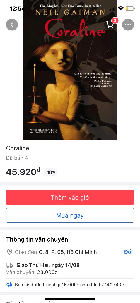 Để bìa trên web là bìa sách tiếng Anh, khi giao sách là bản dịch tiếng Việt. Bày đặt kêu đi so sánh giá 184k bản sách tiếng anh. Lần đầu mua thông qua tiki. Tởn luôn. Thấy rẻ là nghi rồi