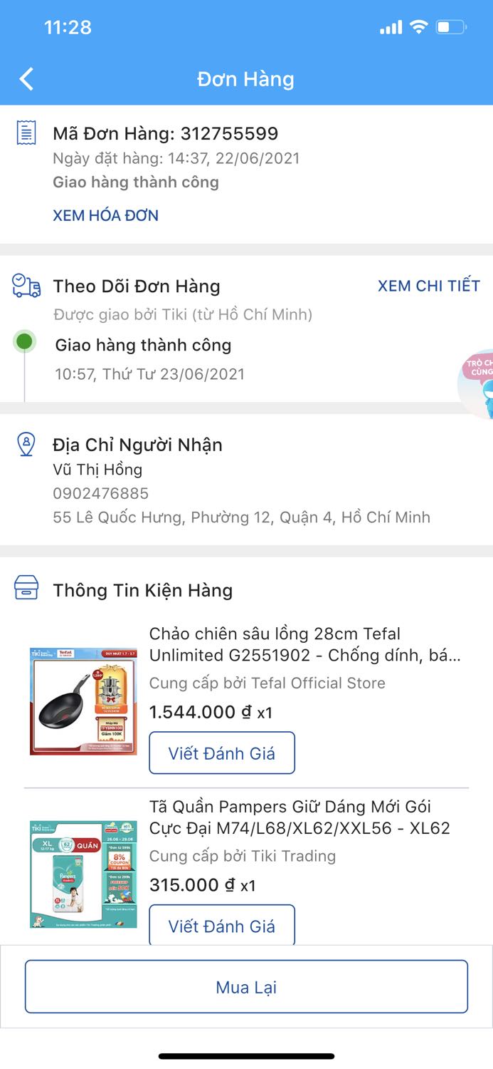 Lần mua đầu tiên 22/6 đặt hàng 23/6 giao, cán chảo lỏng léc, vành chảo trầu xước nên đổi.
24/6 nhận lại sp lỗi, 30/6 giao sp mới.
Chảo mới giao lại đóng gói rất cẩn thận mấy lớp luôn nhưng chảo lại bị móp. Vậy có nghĩa chảo bị móp trước khi dc đóng gói, nếu đã móp thì tại sao còn giao cho khách?
Cách kiểm tra sp trước đóng gói của tiki và shop có vấn đề, nên xem xét lại.
Hnay ko muốn viết đánh giá đâu nhưng thấy đợt này tiki làm việc ẩu quá đành phải lên tiếng (trưa nay 1/7 vẫn chưa thấy ai gọi nhận lại sp lỗi).