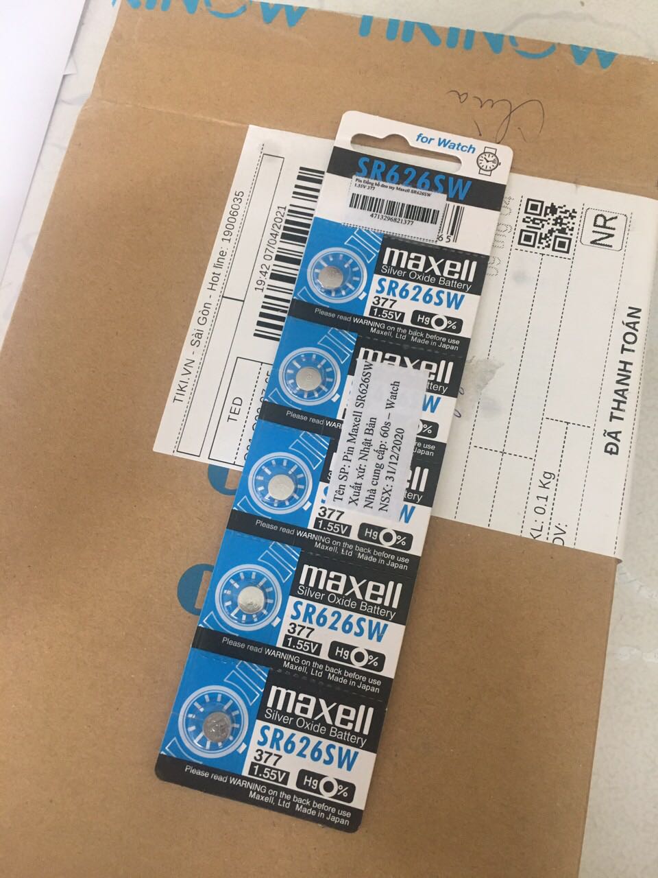 1. Pin chuẩn hãng Maxell, Made in Japan. 
2. Lắp vào đồng hồ chạy như ngựa, đã *** điện áp Pin đủ chuẩn nên độ bền có lẽ sẽ OK
3. Date xa, tận 5 năm nên yên ttâm để dành xài
4. Giao hàng nhanh, đóng gói cẩn thận

Vote 5 sao cho Tiki và cho Shop bán 60s - Watch.
Ờ mây ***, gút chóp Shop ❤️