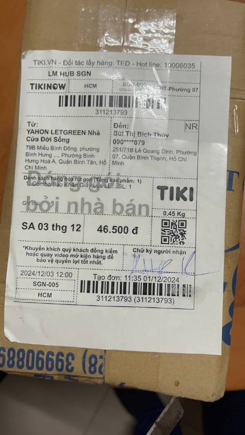 Tại sao combo lại chỉ có 1 gói khăn giấy