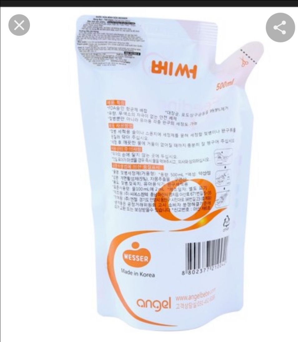 nước rửa k có bọt. mùi thơm nhẹ. rửa sạch