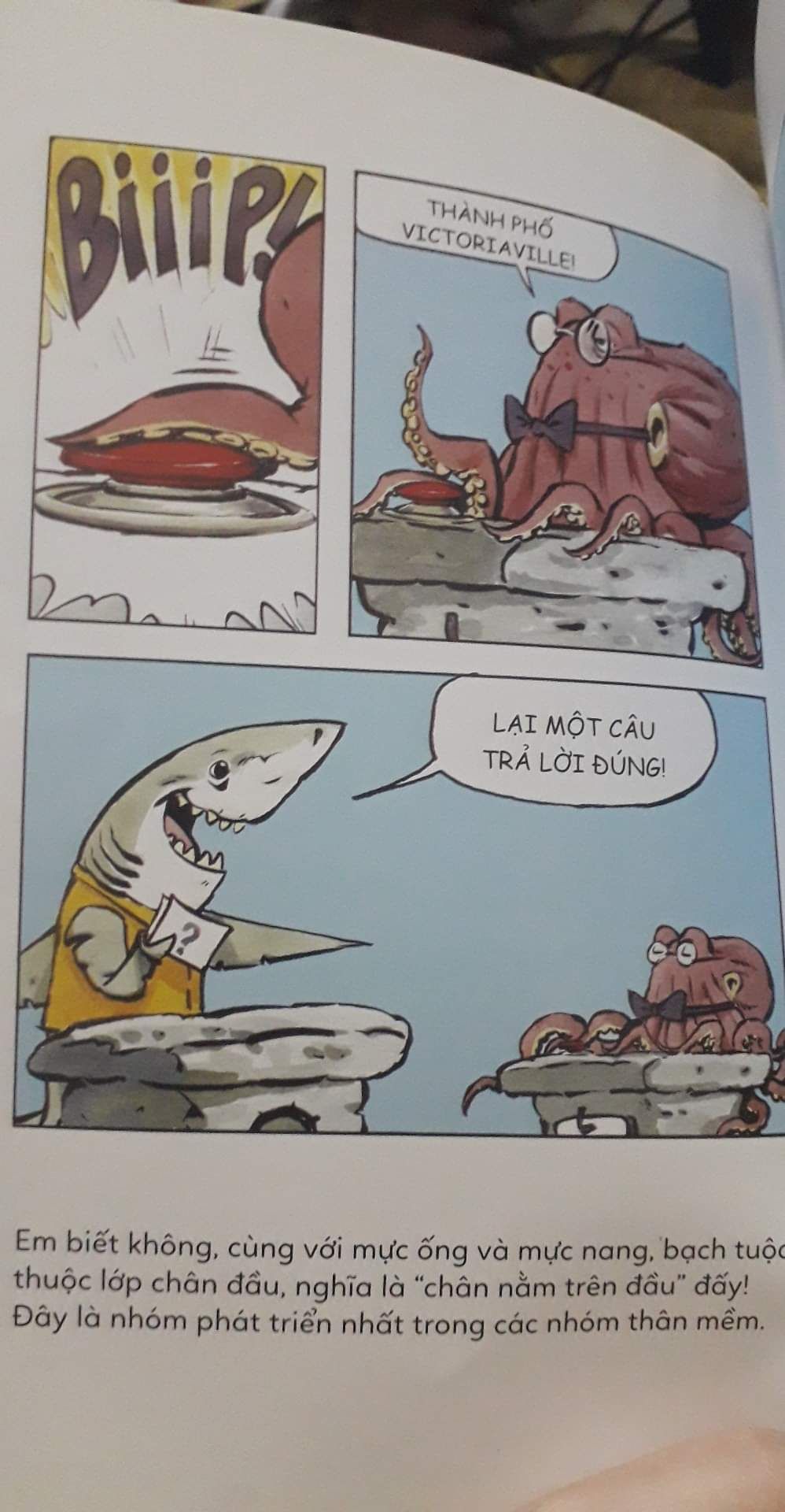 Sách rất thú vị, cung cấp những kiến thức mới mẻ về bạch tuộc. Mua cho cháu mà mình đọc thấy thích quá luôn ~~