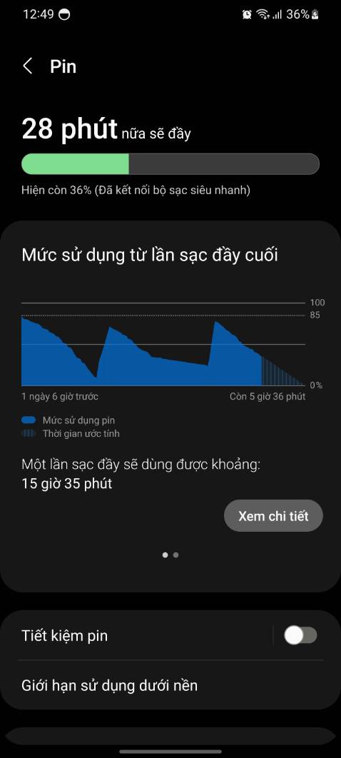 S20 plus: rất okie, sạc siêu nhanh đầy 85% máy tầm 40p từ dưới 20% pin, cả củ sạc và máy ko nóng khi sạc, chỉ ấm nhẹ. Máy chỉ nhận dạng sạc siêu nhanh và sạc thường từ củ sạc, còn sạc nhanh ko cài được.