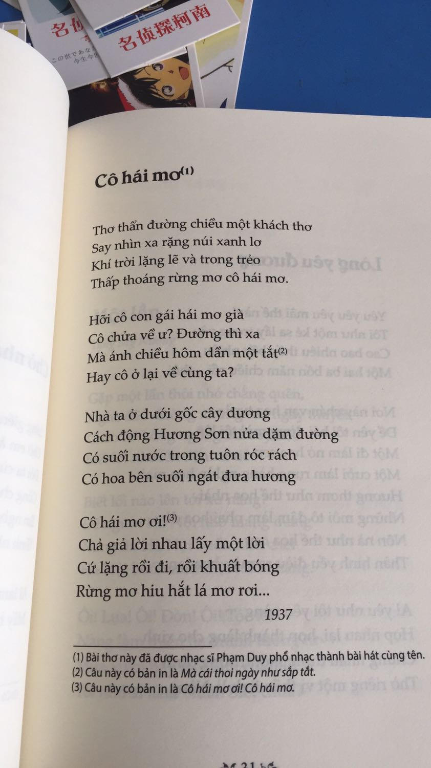 Tôi khá là thích các tác phẩm văn học Việt Nam và các bài thơ của các nhà thơ, đặc biệt là Nguyễn Bính. Thơ ông giản dị, hình ảnh gần gũi nhưng lại có thể diễn tả được tâm trạng của những con người đang yêu một cách chỉ tiết.