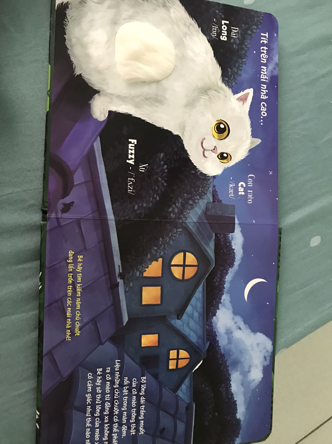 Sách khá dày dặn, màu cũng rất đẹp, kích thích khả năng xúc giác của trẻ. Tuy nhiên sách khá ít trang, vì chất liệu tốt nên giá thành hơi cao, nội dung trong ảnh ko dc đa dạng lắm nên trẻ đọc nhanh chán