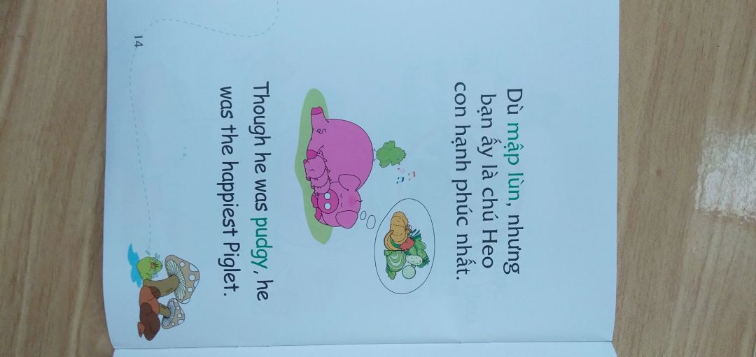 Mình cho 2 sao dành cho tiki vì giao hàng nhanh và gói cực cẩn thận. Trừ 3 sao cho nội dung sách, và khuyên bố mẹ đừng mua phí tiền. M mua vì nghĩ sẽ đọc song ngữ cho con  nhưng khi sách về mở ra đọc thì thất vọng tràn trề khi mà nội dung tiếng Anh vớ vẩn thực sự trong cách dùng thì. Văn phong kém ko nói rồi, nhưng dùng thì trong câu toàn xài quá khứ trong khi nội dung là các tình huống bình thường trong cuộc sống. 12 cuốn đều như vậy. Nếu đọc người lớn còn khó hiểu đừng nói cho các bé học. M lật ra thấy tác giả là tên gì như kiểu người ấn độ. Thực sự nghi ngờ về trình độ. Tóm lại ĐỪNG MUA nhé!