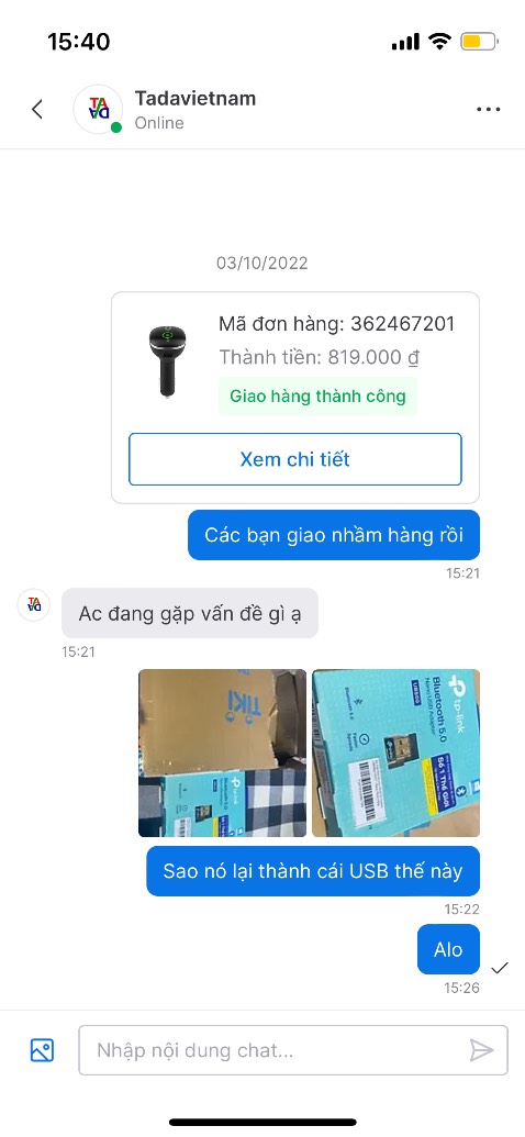 Nhà bán giao sản phẩm ko đúng với mô tả.