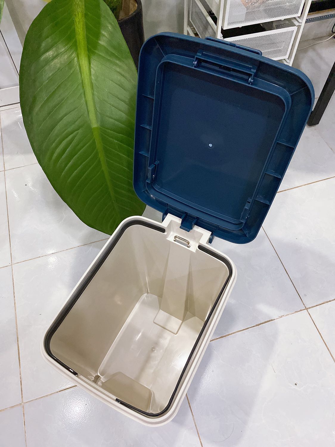 Thiết kế đẹp, nhưng chưa được chắc chắn lắm khi dùng chân mở nắp thùng.