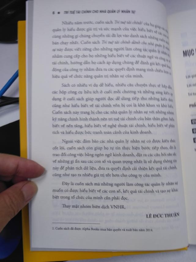 "Trí Tuệ Tài chính dành nhà quản trị nhân sự - Financial Intelligence for HR Professionals: What You Really Need to Know About the Numbers" được Alphabooks và VNHR hợp tác dịch, xuất bản và phát hành ra thị trường tháng 1 năm 2021 tiếp theo  sách  " Trí tuệ Tài chính - A Manager's Guide to Knowing What the Numbers Really Mean" được Alphabooks xuất bản năm 2014. 

Các tác giả của cuốn sách này (Karen Berman,  Joe Knight,  John Case) cũng viết một loại sách viết về chủ đề Trí tuệ Tài chính (dành cho các nhà quản trị không chuyên sâu về tài chính là): Financial Intelligence: A Manager's Guide to Knowing What the Numbers Really Mean (Financial Intelligence for Entrepreneurs: What You Really Need to Know About the Numbers; Financial Intelligence for HR Professionals: What You Really Need to Know About the Numbers và Financial Intelligence for IT Professionals: What You Really Need to Know About the Numbers. 

 Nội dung của các quyển sách này có những phần tương đồng nhưng từng quyển sách cụ thể có hướng tới những nhóm nhà cán bộ quản lý chuyên môn khác nhau để họ hiểu được các con số về báo cáo tài chính ảnh hưởng như thế nào tới công việc của họ và công việc của họ có thể làm như thế nào để đóng góp tốt hơn vào sự thành công của tổ chức. 

“Trí tuệ Tài chính dành cho nhà quản lý nhân sự” là sách mà những người làm công tác quản lý nhân sự muốn có sự tự tin về hiểu biết về các con số, kết quả tài chính, và tạo sự khác biệt trong tổ chức của mình nên đọc.