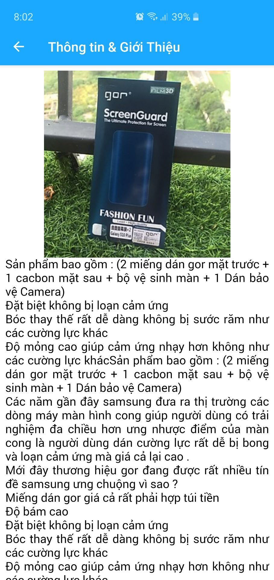 mô tả của shop gồm 2 dán mặt trước, 1 mặt sau, 1 bảo vệ camera. nhưng thực tế giao chỉ có 2 dán mặt trước. Thất vọng!