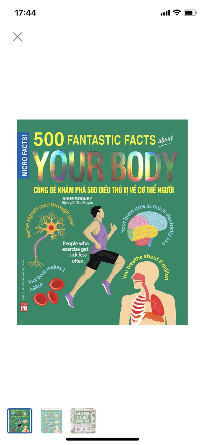 Cuốn sách chứa đựng đầy ắp những kiến thức đáng kinh ngạc:

- Bộ não của bạn cảm thấy như thế nào nhỉ ?

- Nấc cục là gì thế ?

- Cặn rốn hình thành từ đâu cơ ?

Hãy cùng khám phá tất tần tật những điều tuyệt diệu về cơ thể người qua 500 kiến thức siêu thú vị nào !

Với minh họa đẹp mắt và dí dỏm cùng những thông tin lý thú gây ngạc nhiên tới rớt hàm , án phẩm này là một chỉ dẫn hoàn hảo về cơ thể con người - từ cơ bắp rắn rỏi đến bộ não tinh anh ,.