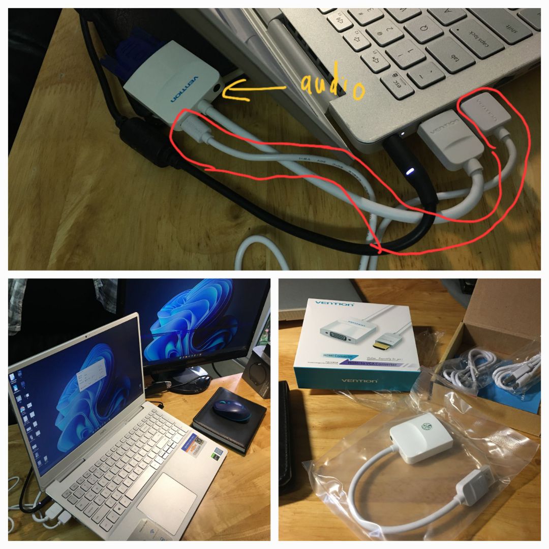 Hành trình đối với chiếc cáp HDMI to VGA này quả thực với mình là cũng rất rất thú vị. 
Mục đích là mình dùng thêm 01 màn hình từ laptop sang màn hình PC cũ. Vốn dĩ để nhìn bảng biểu làm việc từ màn 14” qua màn 21”, dùng song song 2 màn cho thuận tiện, ấy vậy mà tìm hiểu kỹ càng, đảm bảo chuẩn phương thức kết nối là tìm dây HDMI của laptop qua VGA của màn. Rồi đắn đo chọn lựa hàng vention cho đảm bảo ngon lành, tốc độ truyền tải nó nhanh nó nét. Ấy thế mua, xuống tiền mua, nhận hàng rồi. Hàng đảm bảo chuẩn chính hãng, đắt hơn chút so với mua từ nước ngoài về, cũng là shop chính hãng, đặt từ một sàn t.m.đ.t khác. Nhưng để tiện, nhanh đáp ứng kịp thời nhu cầu, sẵn tiện khi ấy astra đang lên, hồi bữa có mua đc ít astra rẻ, mình đổi ra xu, rồi kẹp thêm thanh toán tiki xu, giá chỉ còn ~80k ( từ niêm yết – giảm giá – tiki xu). Nhưng đời hổng là mơ, khi đã bóc hàng, cắm dây, đảm bảo cắm chặt đàng hoàng, thế nhưng tín hiệu ko lên, mặc dù khi cắm cáp thì màn hình ở laptop vẫn chớp nháy (theo tư vấn từ shop thì tức là con chíp của dây cáp vẫn nhận, cáp vẫn sống) , thế tại sao lại ko lên được màn hình. Mình thử đổi qua cáp VGA khác, cũng ko ăn thua. ( cáp VGA này vẫn đang hoạt động bthuong nhé). Bữa sau, khi đem cả lap cả bộ dây HDMI to VGA (màu đen) qua shop để *** và đổi qua loại dây có hỗ trợ nguồn +audio (màu trắng) thì đã nhận rồi. Bởi vậy bạn nào có ý định, thì cũng xem xét ví dụ mình gặp phải, để dự phòng tình huống có thể xảy ra nhé. Chốt lại shop đồng ý đổi và mình thanh toán thêm 100k giá chênh giữa loại HMDI to VGA có audio và không có audio. Các bạn có thể xem thêm review từ mình cho các sản phẩm khác ở trang cá nhân tiki https://tiki.vn/feed/profile/21579466*** nhé.