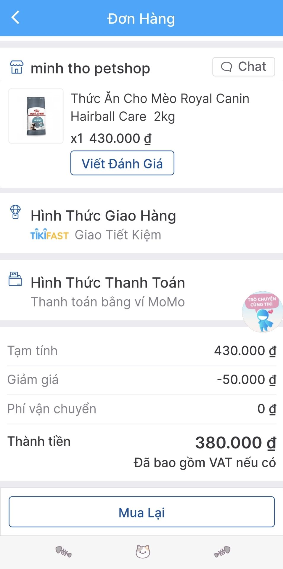 Mua Tiki hay có mã giảm giá 50k. Mua shop nhiều lần, đóng gói tốt, hsd còn dài.