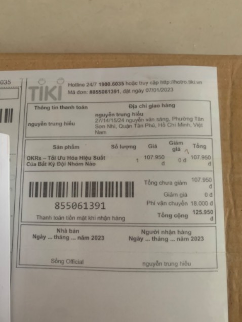 Giao sai sp. Mình đâu có đặt cuốn của ông mai xuân đạt này