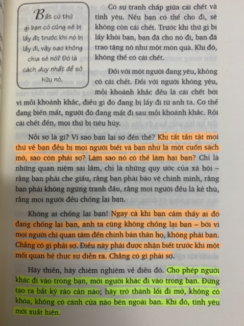 / Đây là 1 trong những quyển sách của tác giả Osho rất hay mà mình đọc. Lòng can đảm của 1 người dựa trên cách người đó sẽ đón nhận những điều mới mẻ hay mọi việc dù tốt hay xấu xảy đến. Ngoài ra còn nói về khái niệm của nỗi sợ và cách khắc phục những sợ hãi từ tâm trí. Bên cạnh đó còn đề cập về tâm lý đám đông. 1 cuốn sách tâm lý mang lại nhiều trải nghiệm đầy tính khai sáng khi đọc.
 Sản phẩm của tiki mình khá hài lòng về chất lượng và dịch vụ giao hàng