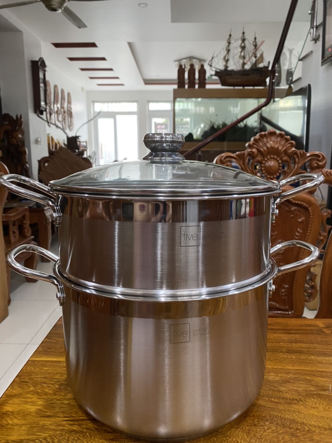 Bộ nồi Xửng hấp rất đẹp, chắc chắn. Giá cả hợp lý. Đóng gói kỹ. Rất ưng ý.