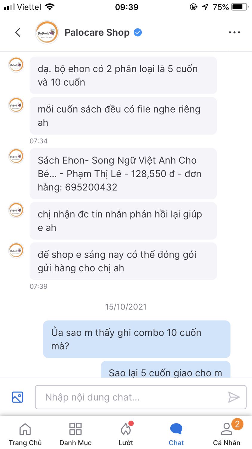 Mọi ng mua để ý. Shop ghi combo 10 cuốn nhưng thực chất shop bán có 5 cuốn giá này. 
Lúc đặt xong shop nhắn tin trên tiki bảo có 2 loại, lấy loại 5 cuốn hay 10 cuốn. Nhưng m đâu coa check tin nhắn tiki. Lúc giao có 5 cuốn.