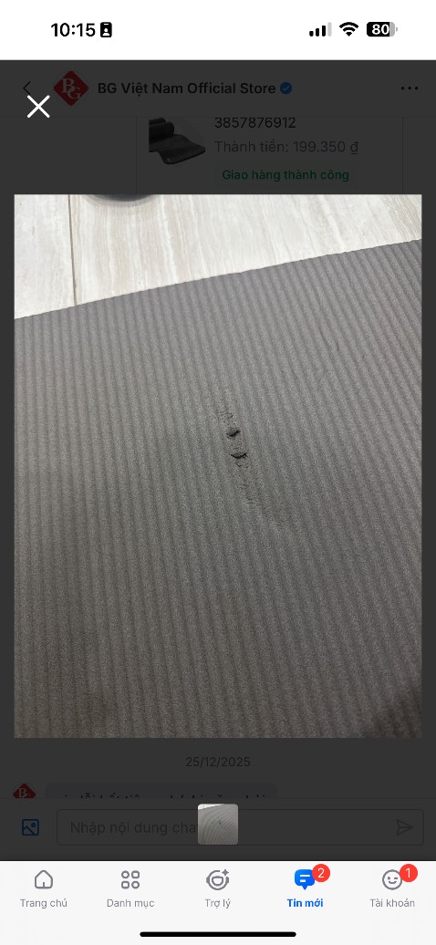 Hàng quá kém , nhắn tin phản hồi thì ko nhắn đc