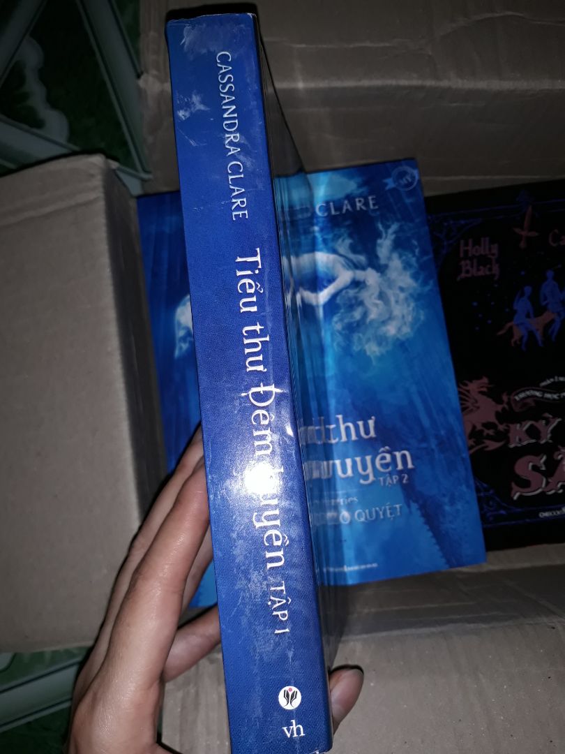 Mình đặt 2 series của Cassandra Clare, Tiki giao cho mình cuốn này là tệ hại nhất. Nó không có màn co, bụi bám đen xì. Bìa trước sách bị gãy, hằn vết nhiều. Gáy sách thì dính keo đen xì. Ở mép bìa bị bong tróc lớp nilon. Bìa sau còn dán 1 miếng giấy, không dám lột ra vì sợ không sạch keo. Mình chụp hình cho nên sẽ không thể hiện rõ được, nhưng mà phải nói là cuốn truyện mình nhận được có hình thức vô cùng tệ hại. Mình bỏ tiền ra mua truyện mới chứ không phải để mua hàng tồn. Vì mình mua để sưu tầm cho nên cực kỳ bực bội khi nhận 1 cuốn truyện cũ mèm thế này.