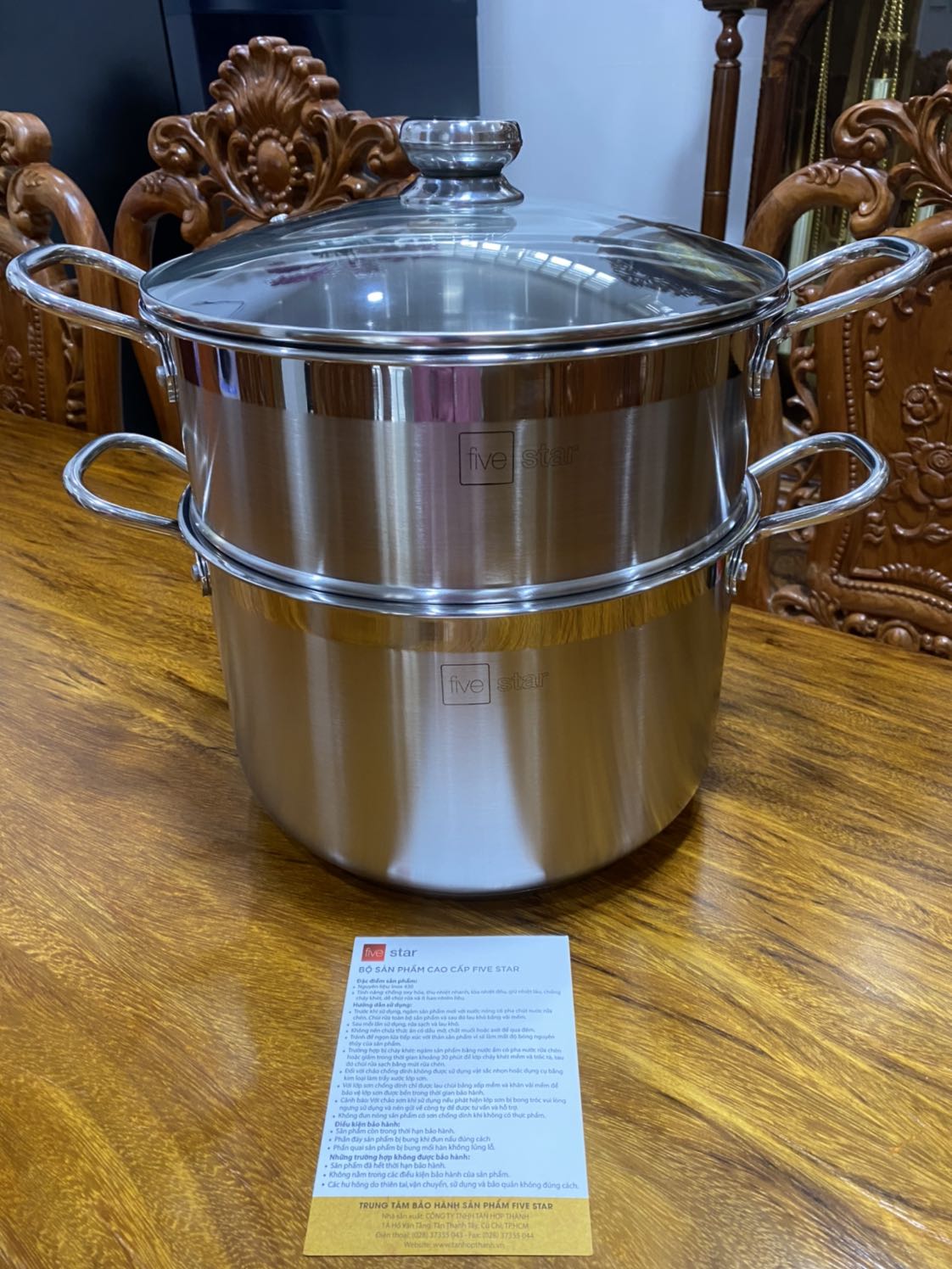 Bộ nồi Xửng hấp rất đẹp, chắc chắn. Giá cả hợp lý. Đóng gói kỹ. Rất ưng ý.