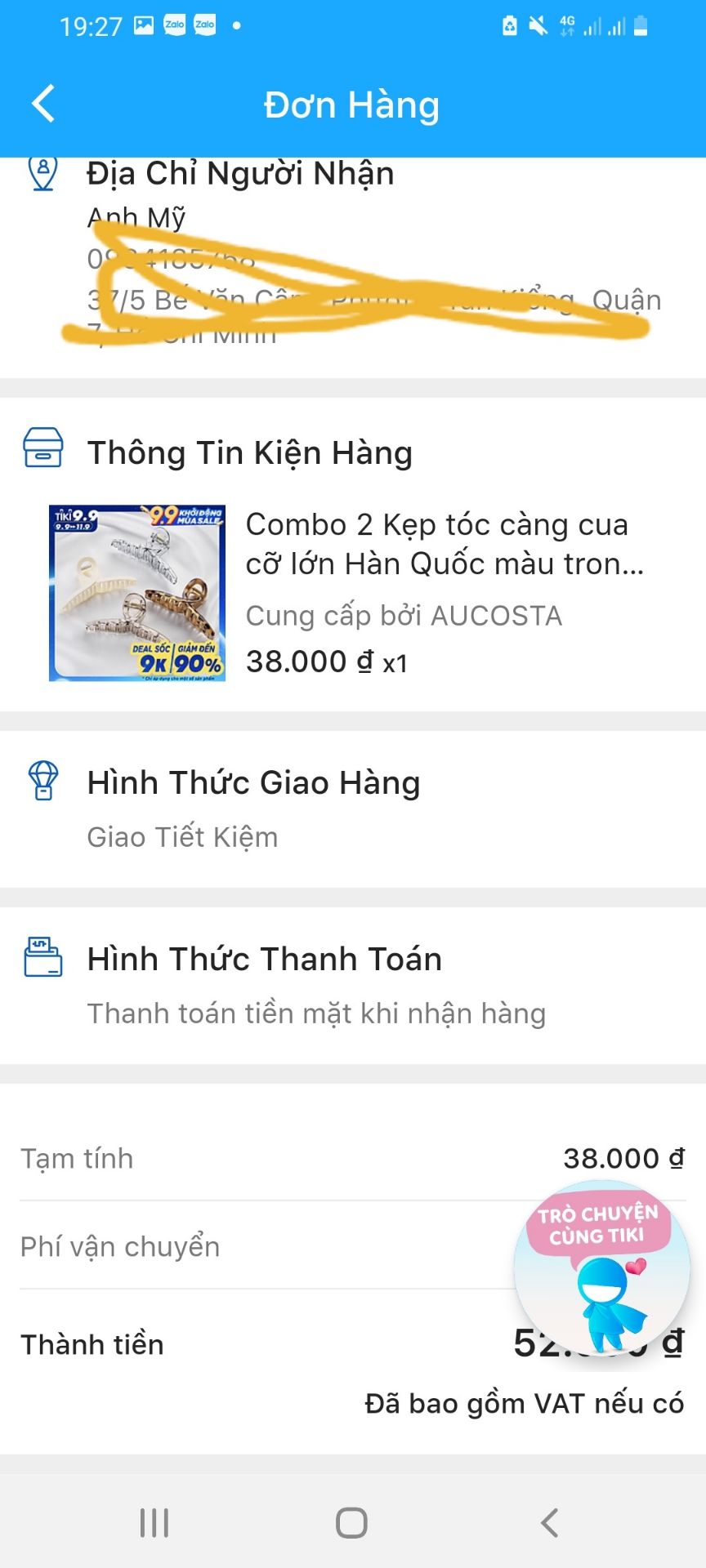 Đặt chung 3 món mà tách ra giao 2 lần tốn gấp đôi tiền ship của người ta