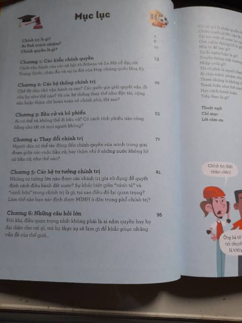 Mặc dù tựa đề là dành cho thanh thiếu niên nhưng độ tuổi nào đọc cũng rất thú vị nhé. Đọc xong nghe thời sự chính trị thấy đầu óc sáng láng hơn hẳn. Sách bìa cứng, bên trong có nhiều tranh màu rất đẹp, trình bày dễ hiểu.