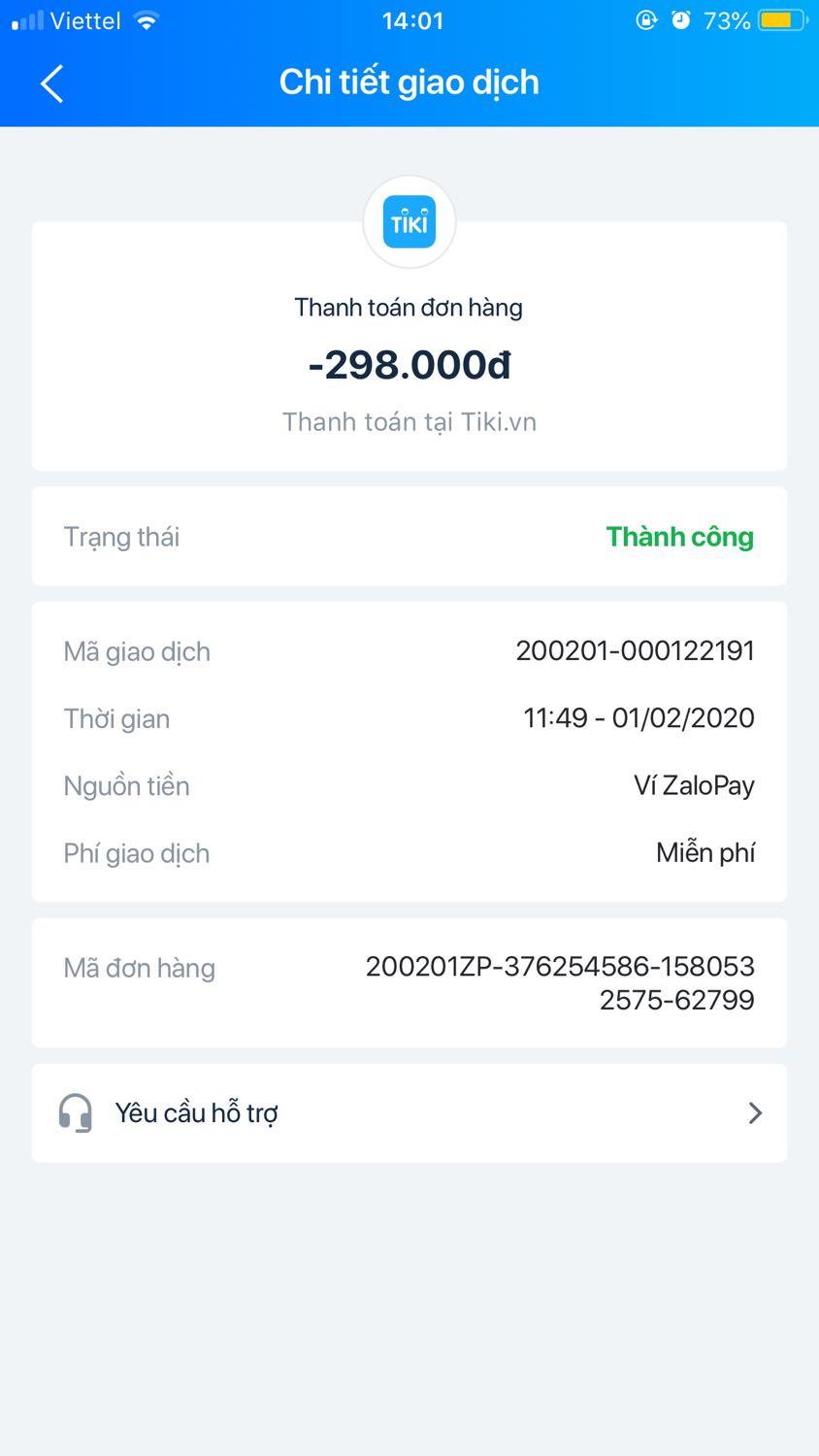 Mình thanh toán qua App *** pay rồi. Không hiểu sao bên tiki nhận thế nào để shop báo shipper thu tiền, gọi tổng đài thì ko giải quyết. Mua món đồ tụe dưng đắt gấp đôi.