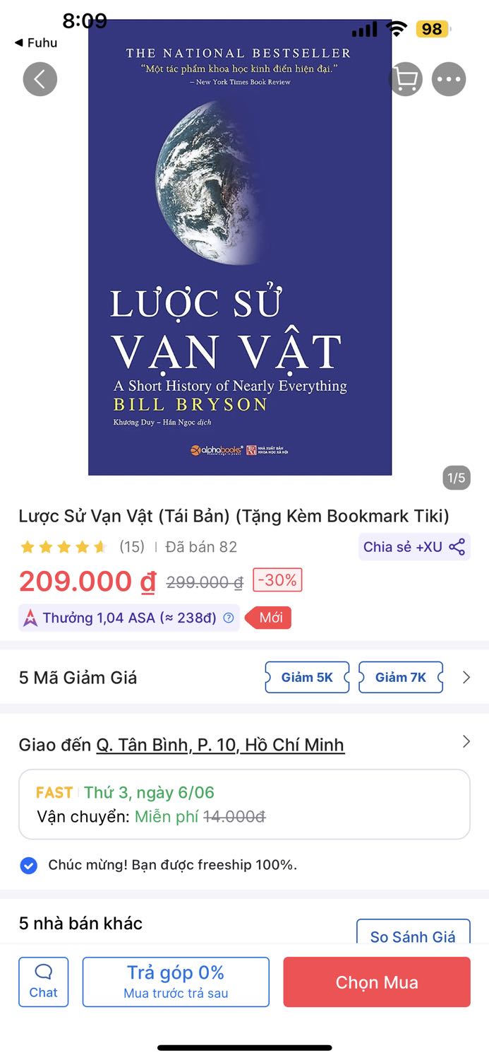Không trả lời tin nhắn, giá 209000 nhưng khi giao lại 309000
