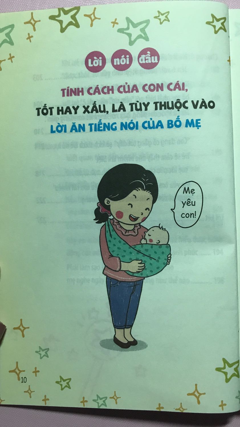 sách giới thiệu những câu nói và câu hỏi giúp khơi gợi niềm ham thích , tạo động lực , giúp trẻ tư duy theo cách riêng của mình và tự mình lựa chọn . 
mình đã áp dụng và thấy rất hiệu quả . Mong mỗi *** đều có thể dịu dàng yêu thương đứa trẻ với sự thông cảm cho trẻ nhưng vẫn dạy được cho trẻ được tính độc lập và trách nhiệm . 
Tiki : Mình luôn hài lòng vs sản phẩm và dịch vụ của Tiki . Cảm ơn Tiki và nhà xuất bản lao động.