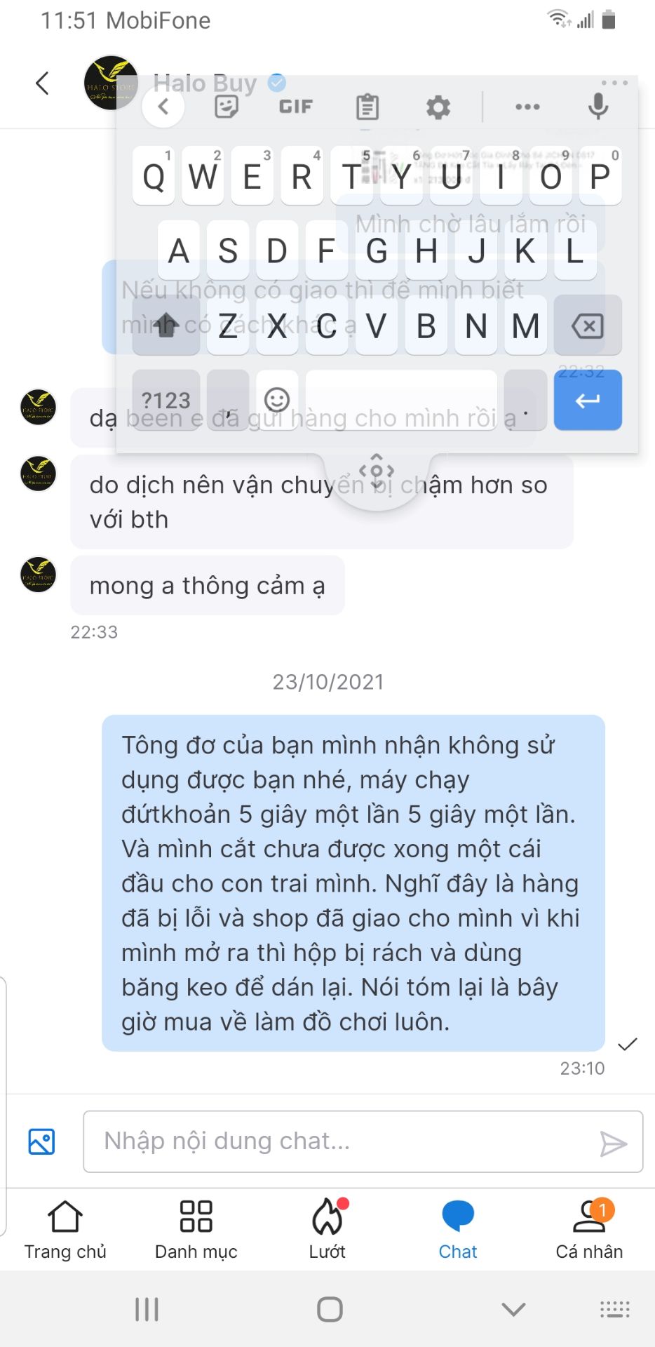 shop giao hàng cũ hộp bị dán băng keo. tông đơ xài không được bật máy lên thì tắt ngay. điều đáng buồn là liên hệ với shop shop không trả lời. mọi người khi khi mua hàng ở shop hãy kiểm tra kỹ rồi hãy thanh toán tiền nhé.